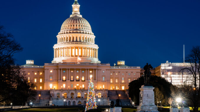 US Capitol and Christmas Tree (Foto von John Brighenti, Lizenz: CC BY 2.0)